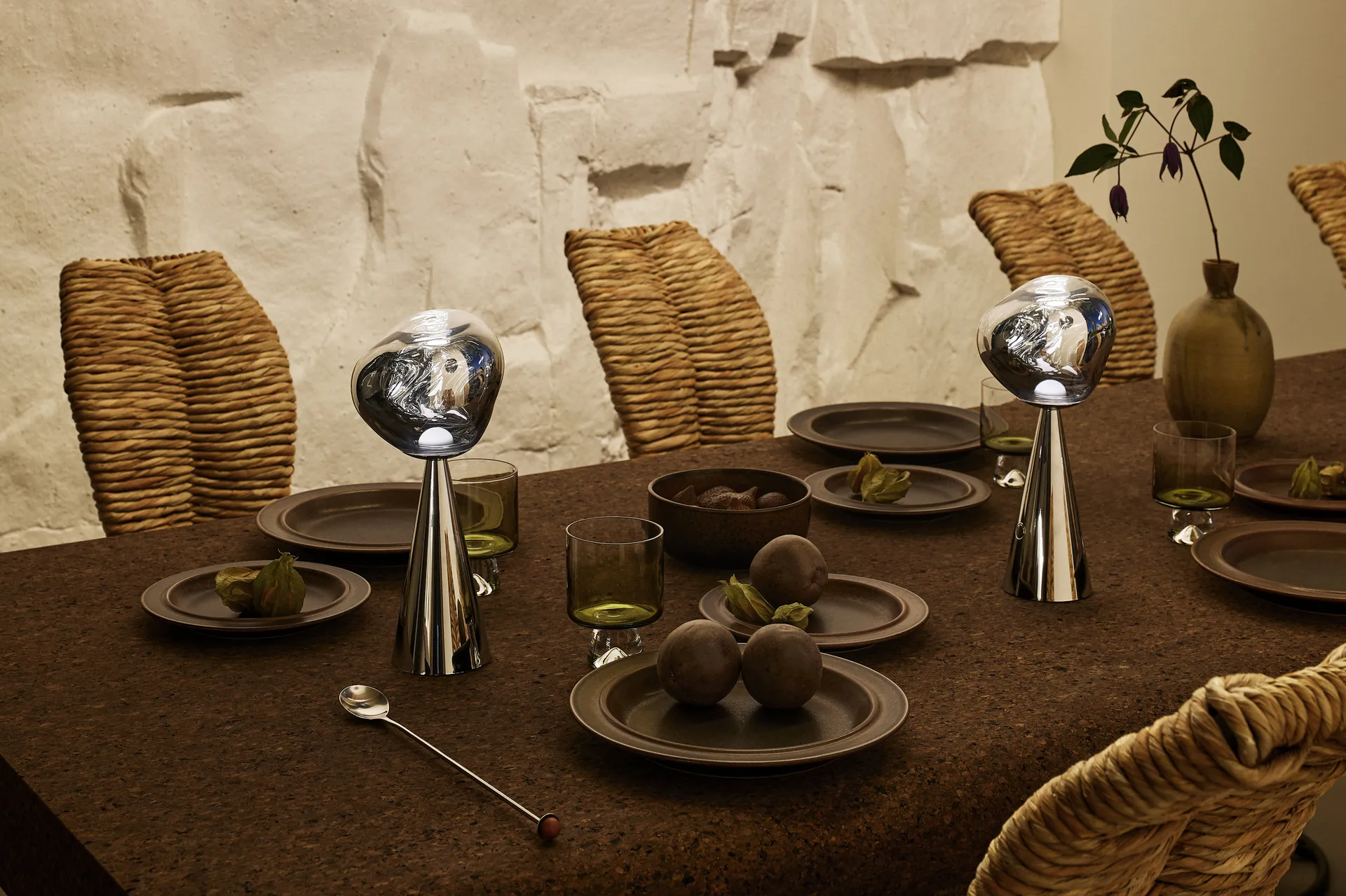 Melt Portable LED table lamp 28.5 cm, Silver Tom Dixon