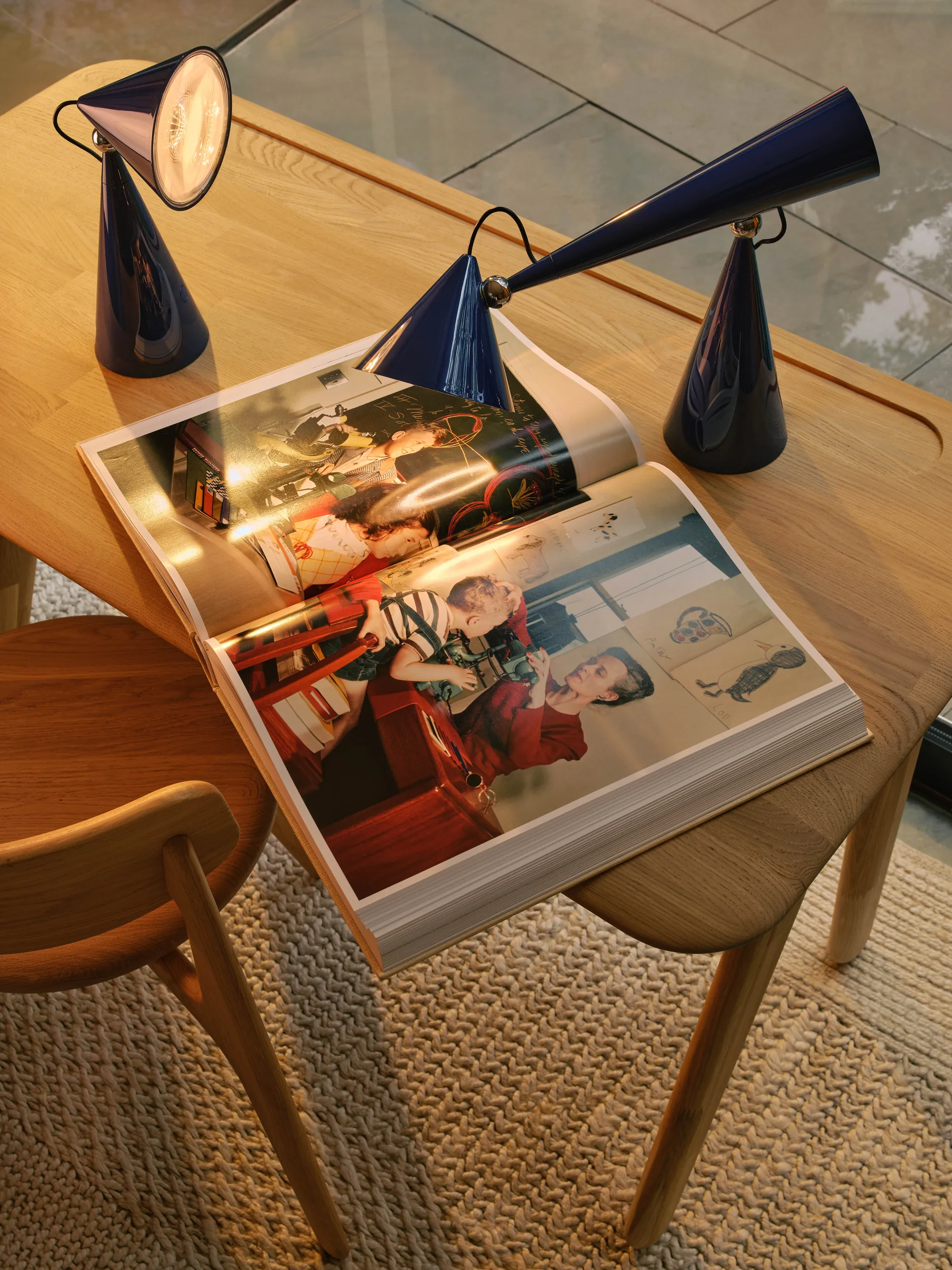 Pose Task LED table lamp, Indigo Tom Dixon