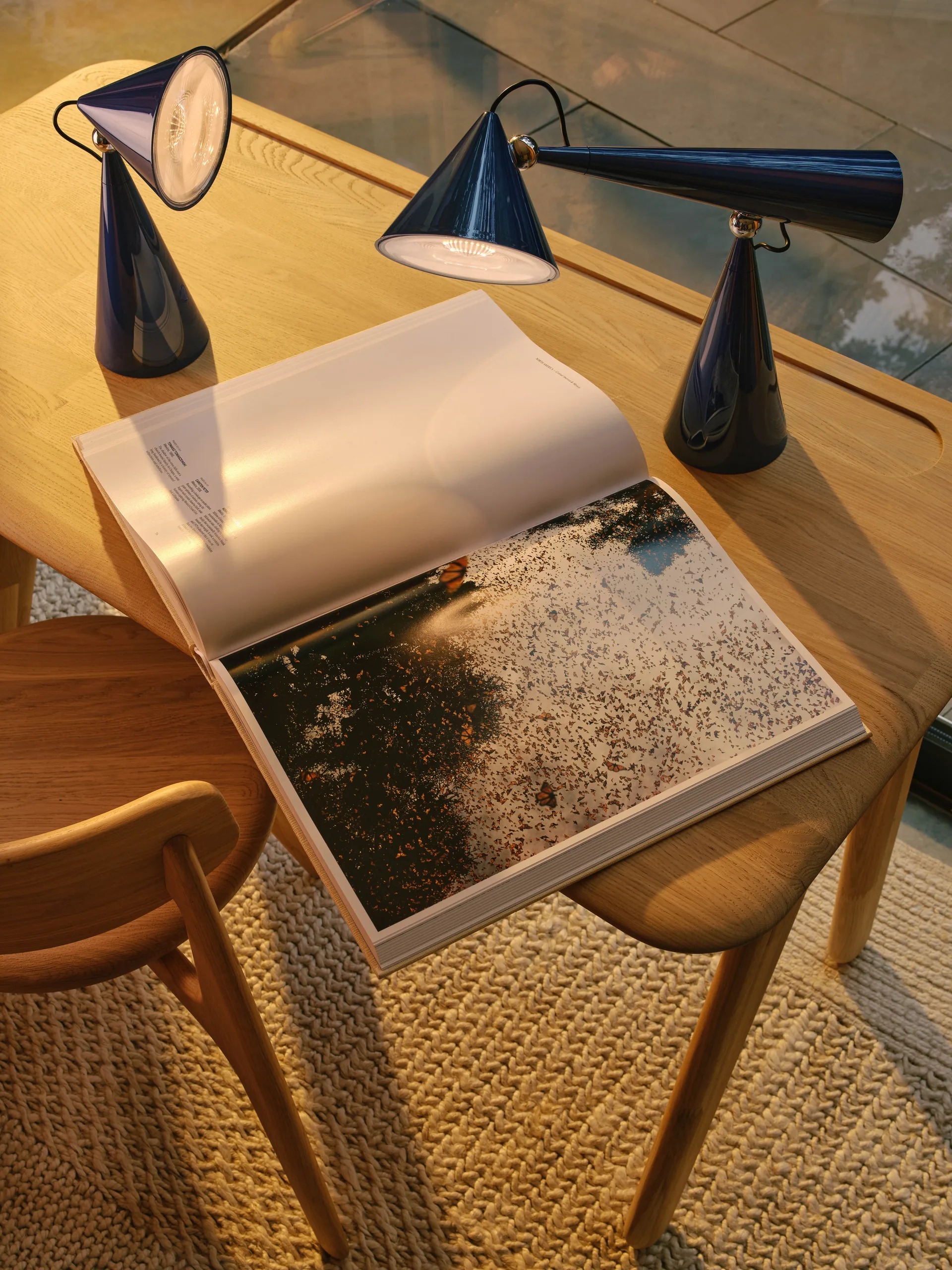 Pose Task LED table lamp, Indigo Tom Dixon