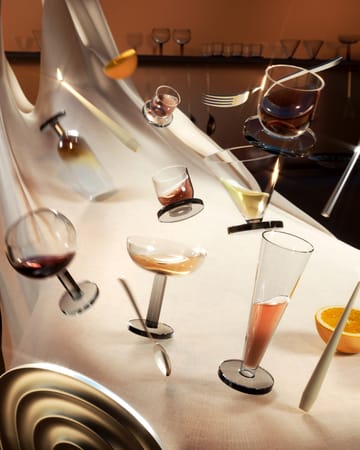 Puck Balloon glass on foot 45 cl 2-pack - Clear-smoke - Tom Dixon