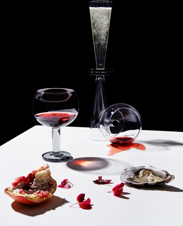 Puck Balloon glass on foot 45 cl 2-pack, Clear-smoke Tom Dixon
