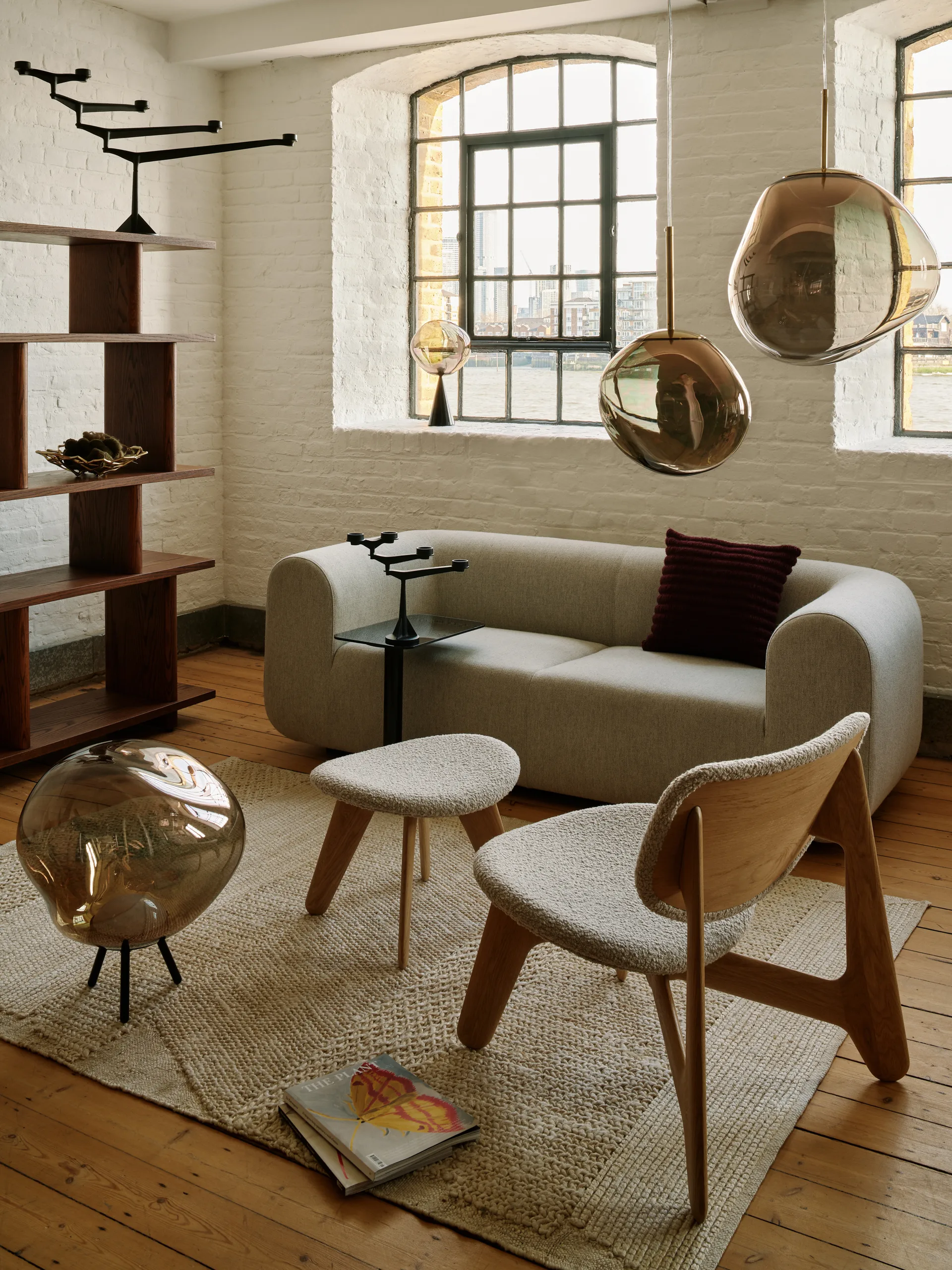 Ridge cushion 45x45 cm, Burgundy Tom Dixon