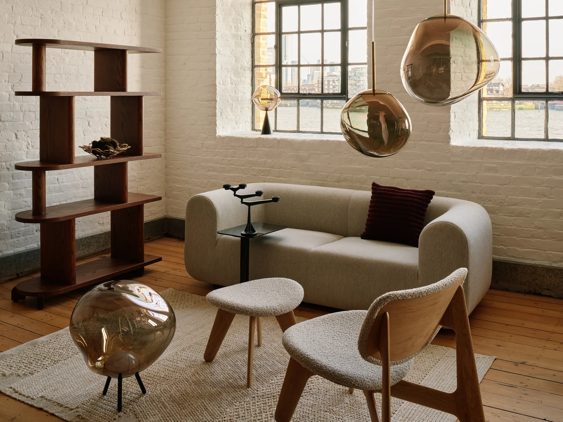 Ridge cushion 45x45 cm, Burgundy Tom Dixon