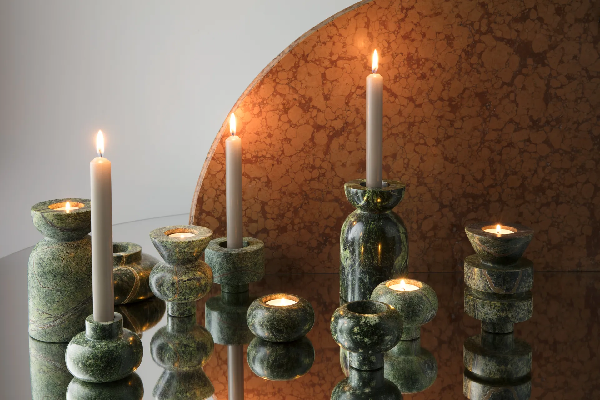 Rock candle sticks large, Green Tom Dixon