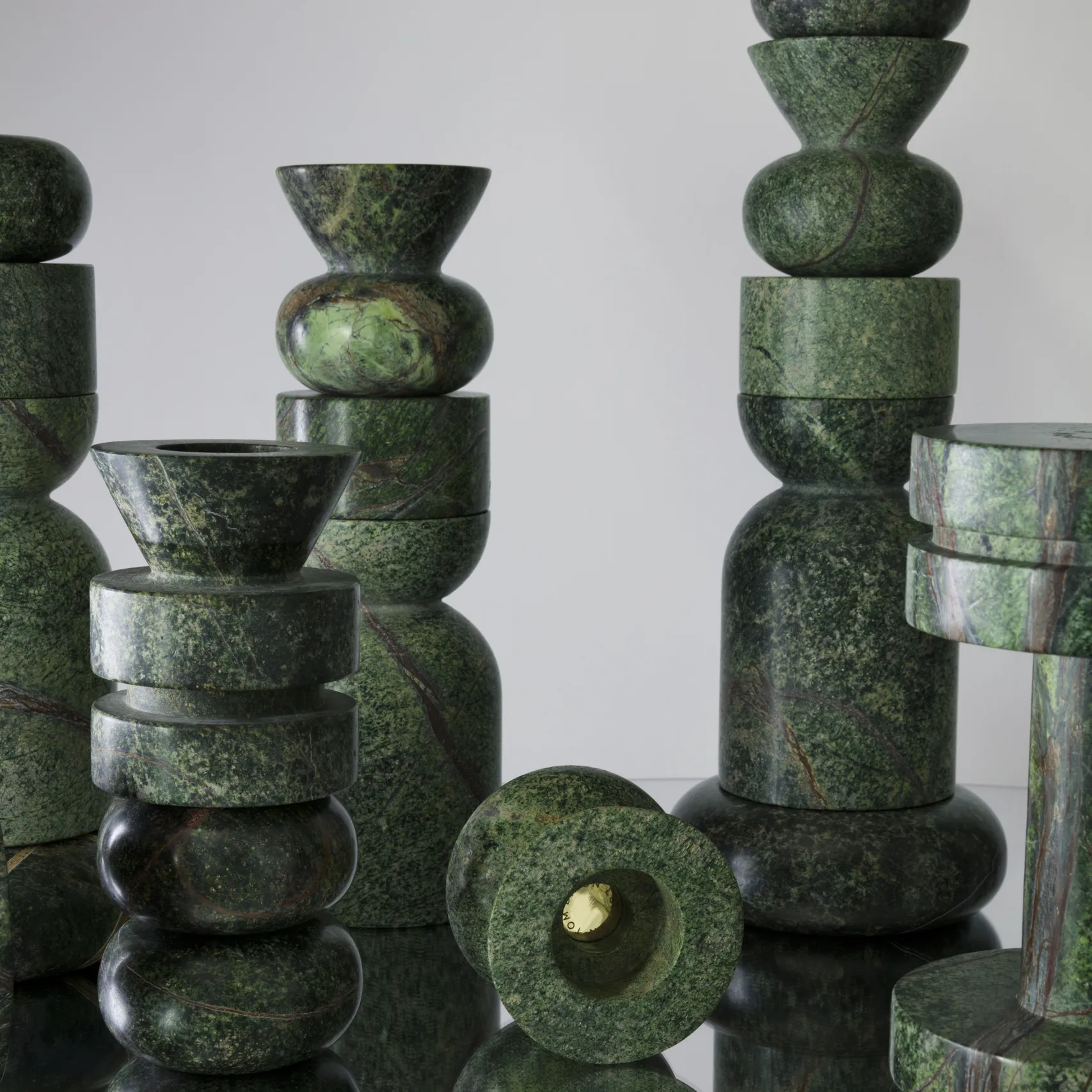 Rock candle sticks large, Green Tom Dixon