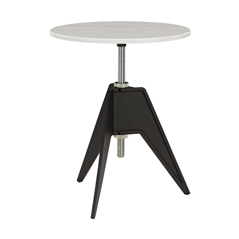 Tom Dixon Screw café table Ø60 cm White marble-cast iron
