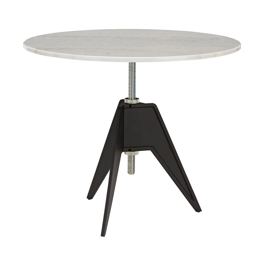 Tom Dixon Screw café table o90 cm White marble-cast iron