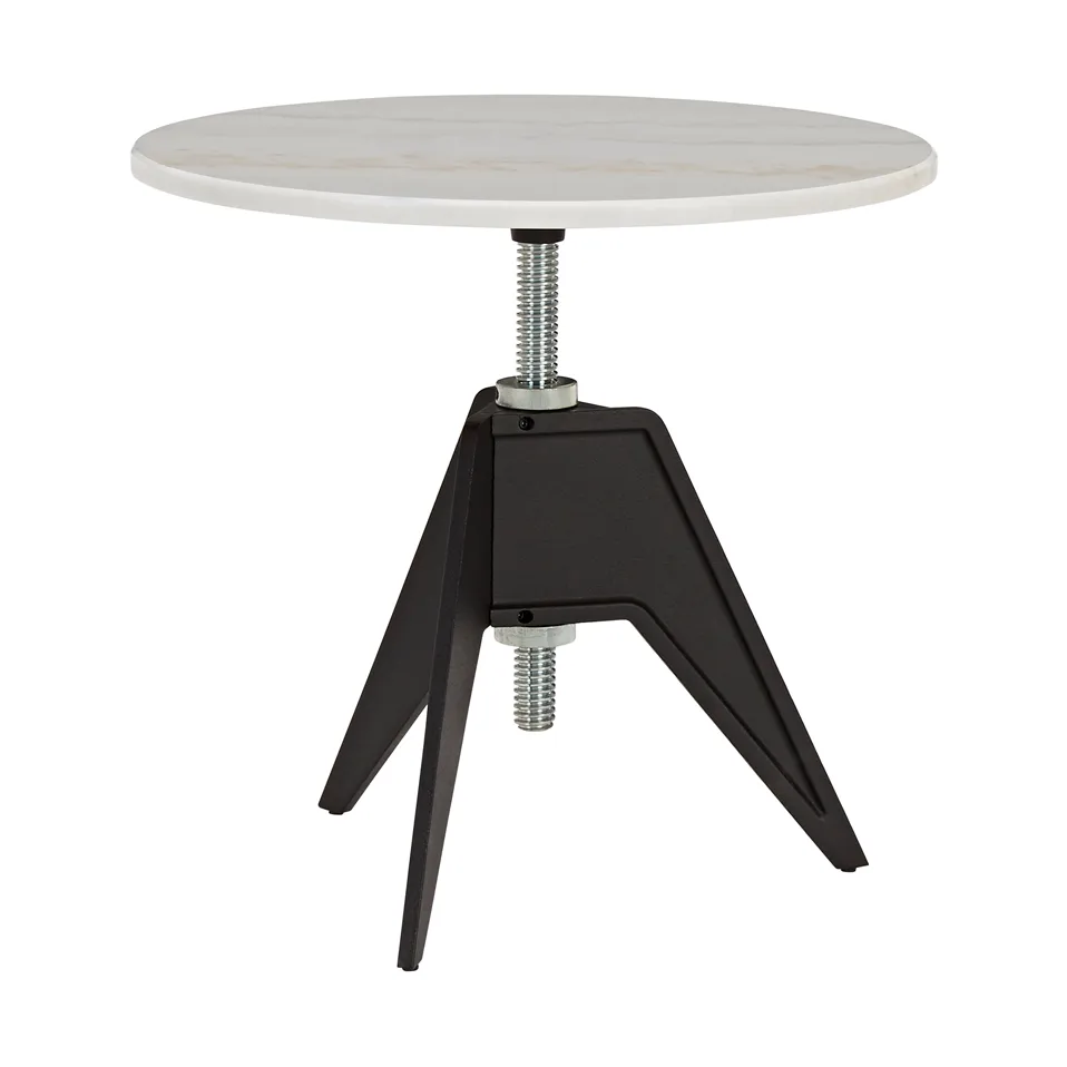 Screw side table Ø60 cm, White marble-cast iron Tom Dixon