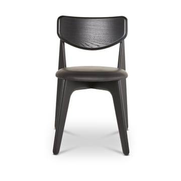 Slab dining chair upholstered seat - Black oak-black leather - Tom Dixon