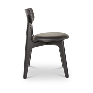 Slab dining chair upholstered seat - Black oak-black leather - Tom Dixon