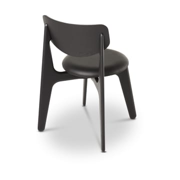 Slab dining chair upholstered seat - Black oak-black leather - Tom Dixon