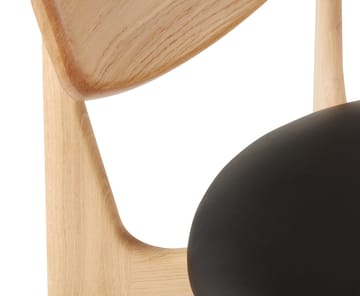 Slab dining chair upholstered seat - Natural oak-black leather - Tom Dixon