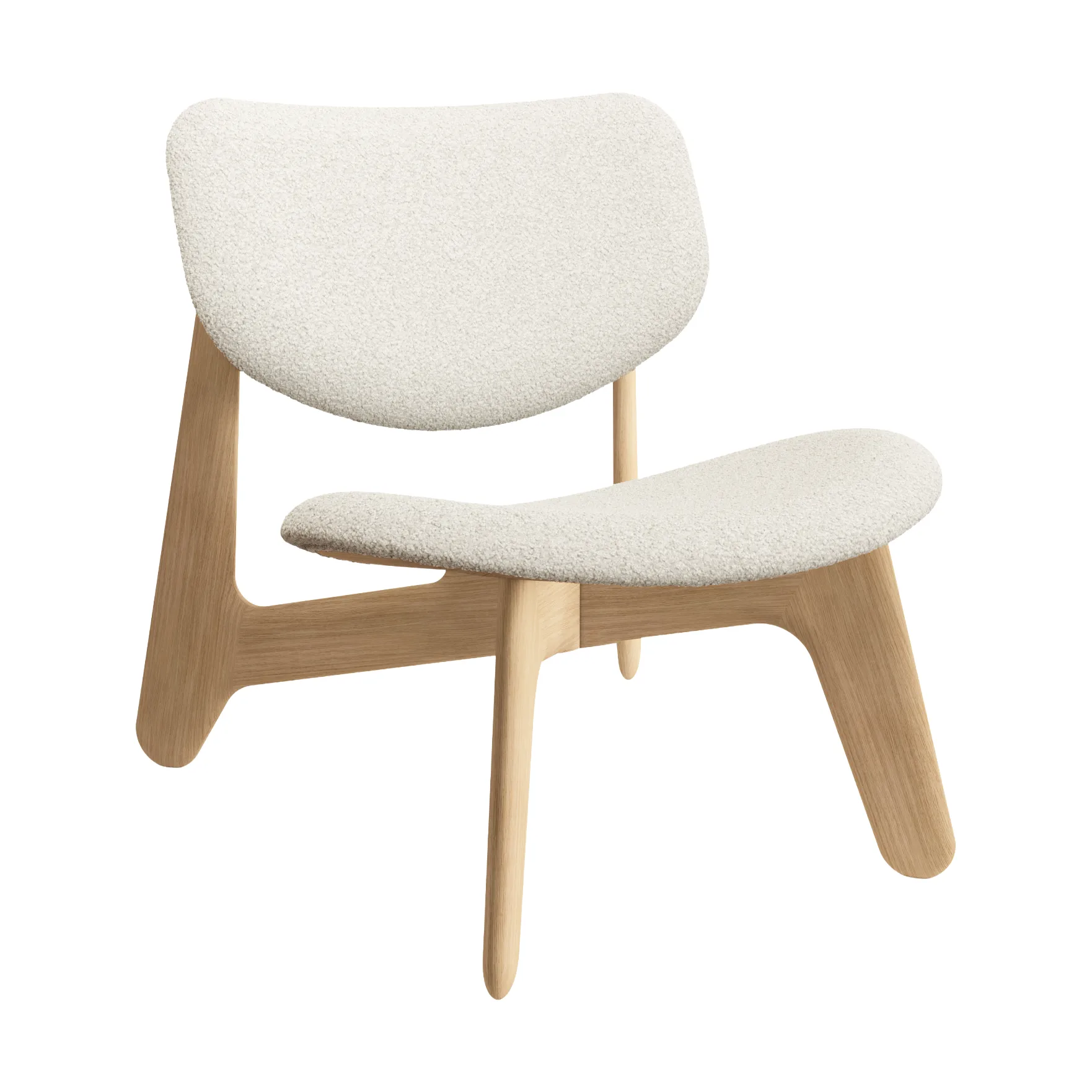 Slab lounge chair upholstered seat, Natural brushed oak-Elle 0200 CMHR Natural Tom Dixon