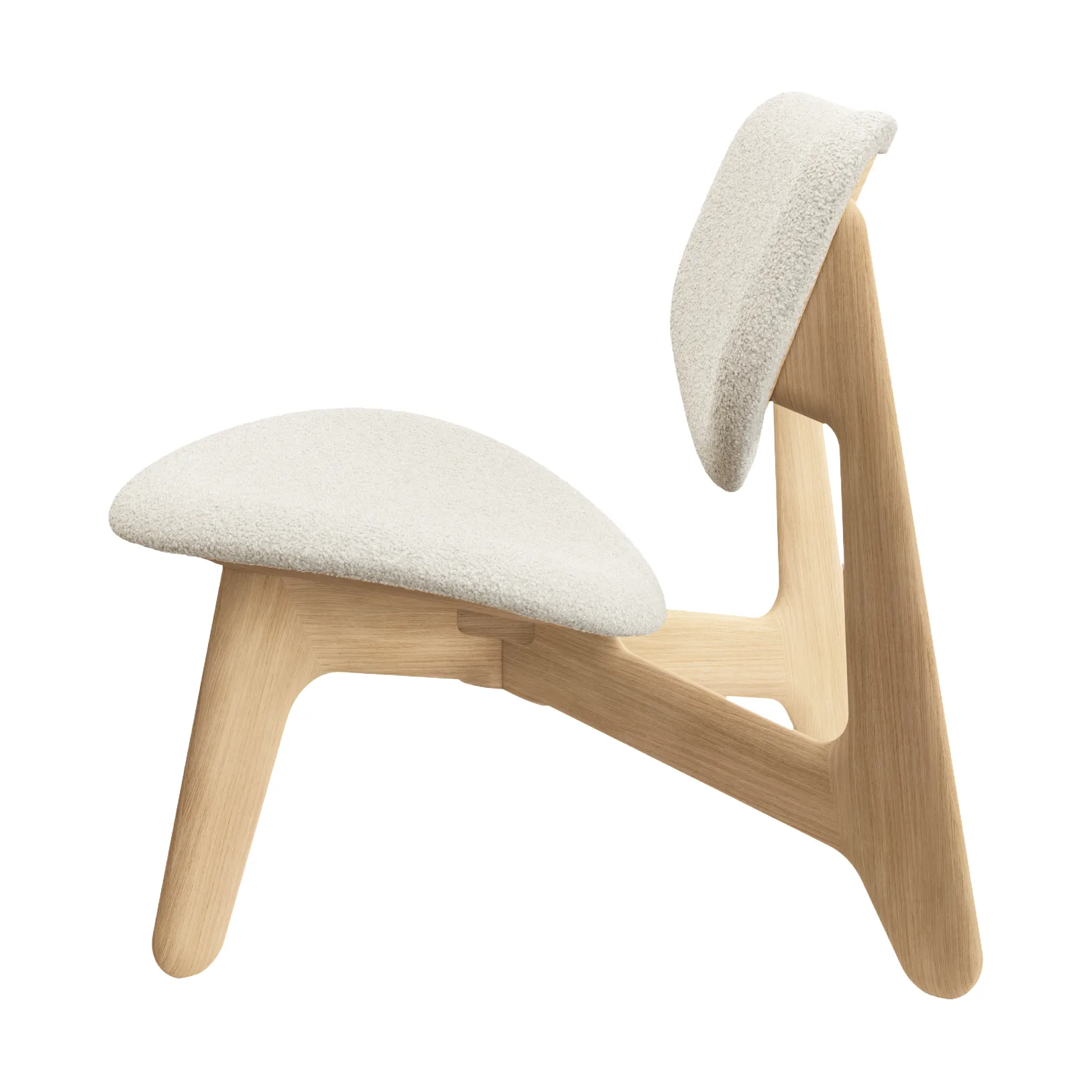 Slab lounge chair upholstered seat, Natural brushed oak-Elle 0200 CMHR Natural Tom Dixon