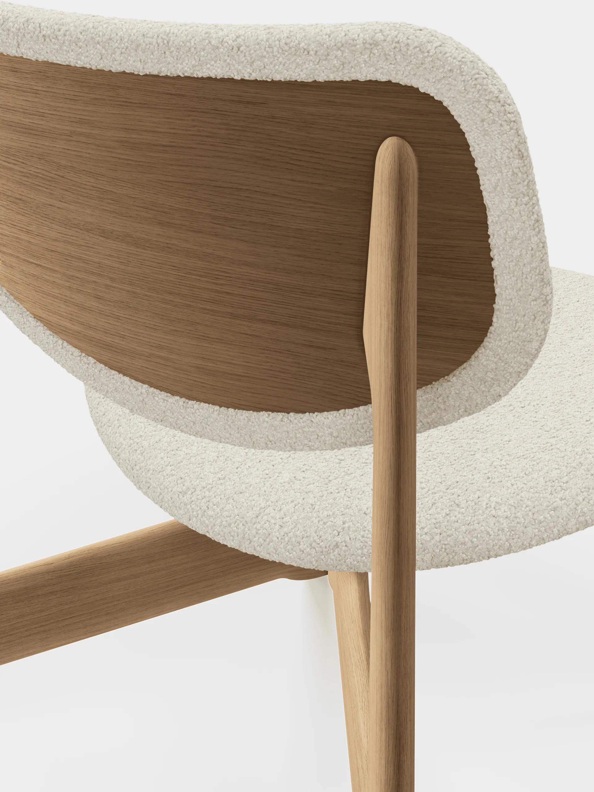 Slab lounge chair upholstered seat, Natural brushed oak-Elle 0200 CMHR Natural Tom Dixon