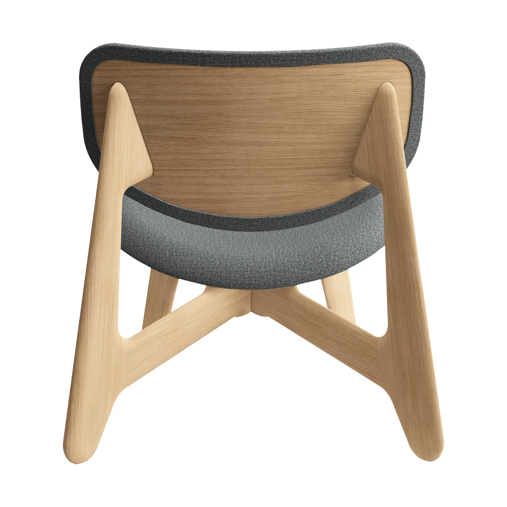 Slab lounge chair upholstered seat, Natural brushed oak-Hallingdal 0130 mid grey Tom Dixon