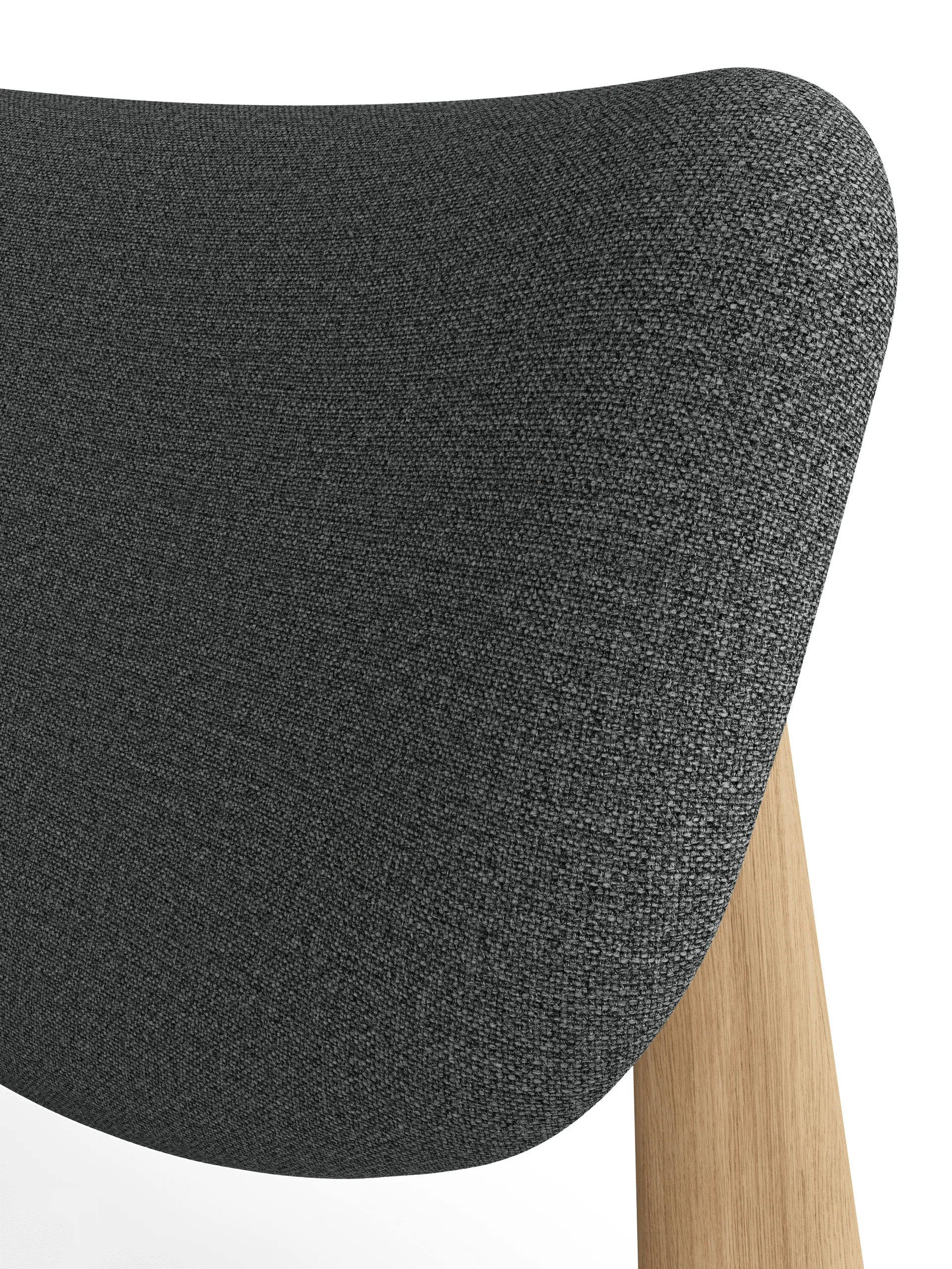 Slab lounge chair upholstered seat, Natural brushed oak-Hallingdal 0130 mid grey Tom Dixon