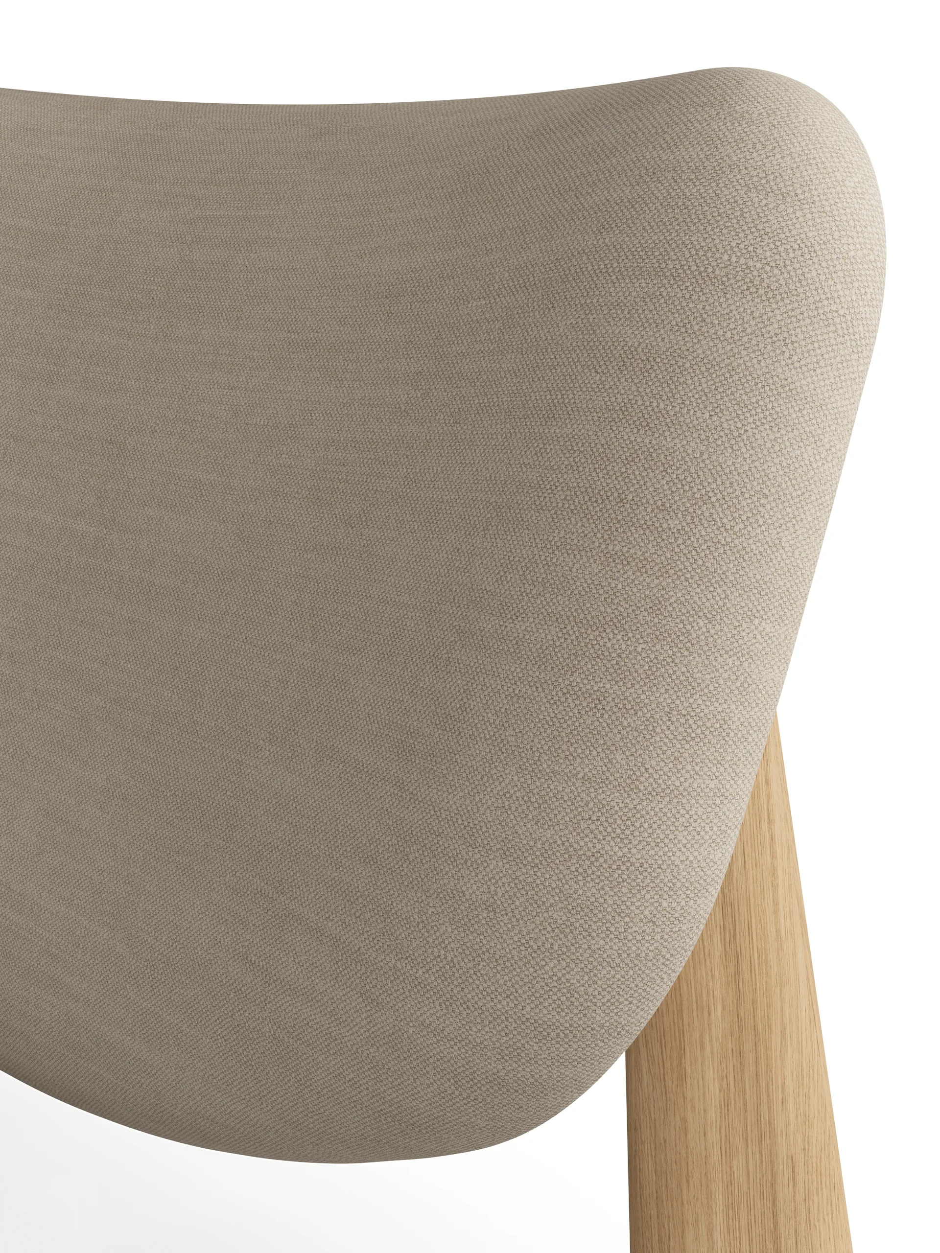 Slab lounge chair upholstered seat, Natural brushed oak-Linara 05 CMHR Cream Tom Dixon