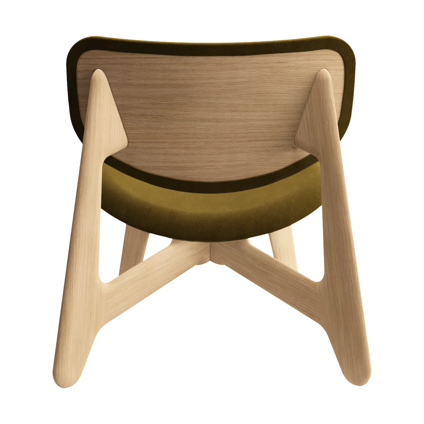 Slab lounge chair upholstered seat, Natural brushed oak-Royal 0162 CMHR Khaki Tom Dixon
