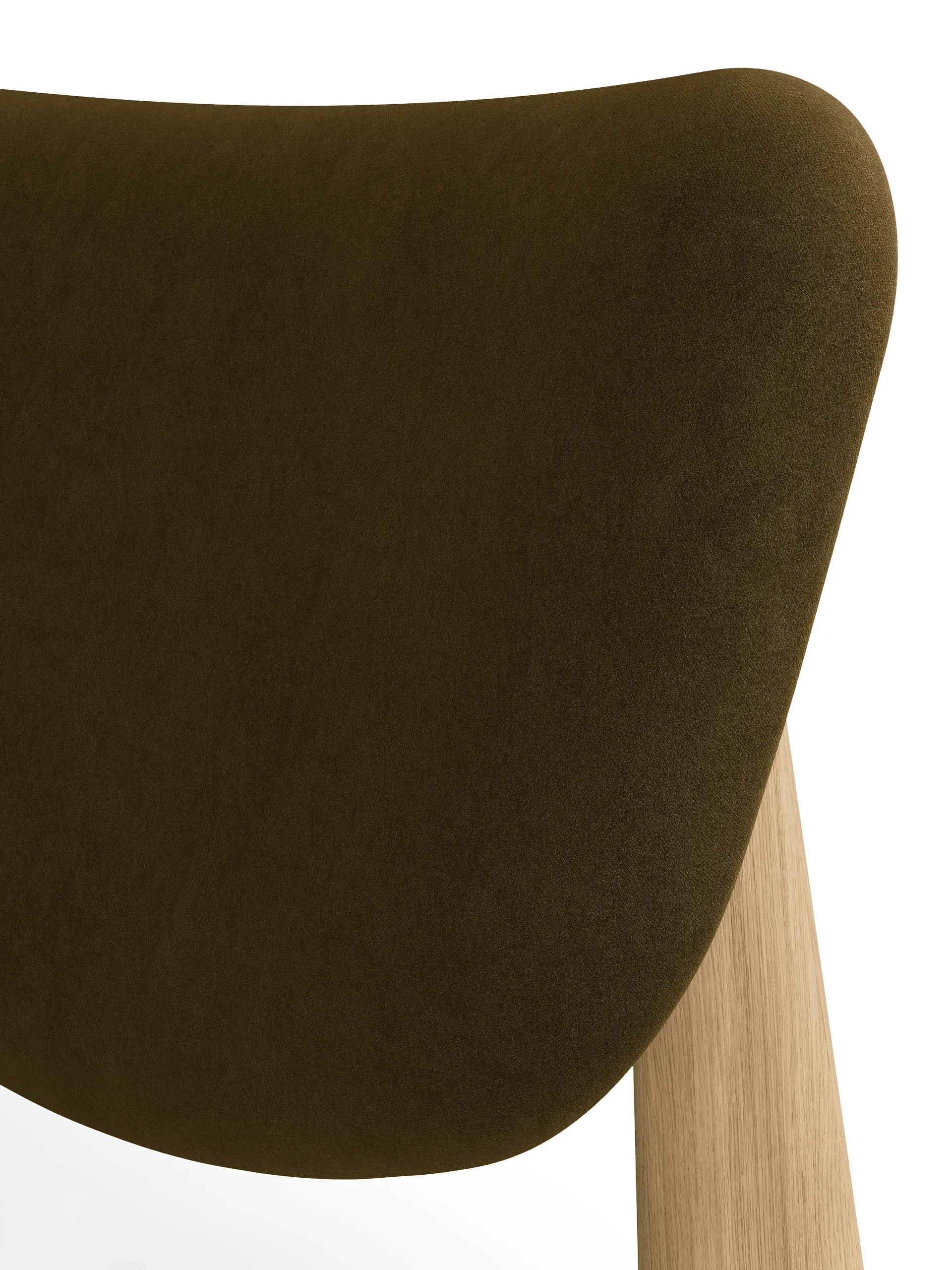 Slab lounge chair upholstered seat, Natural brushed oak-Royal 0162 CMHR Khaki Tom Dixon