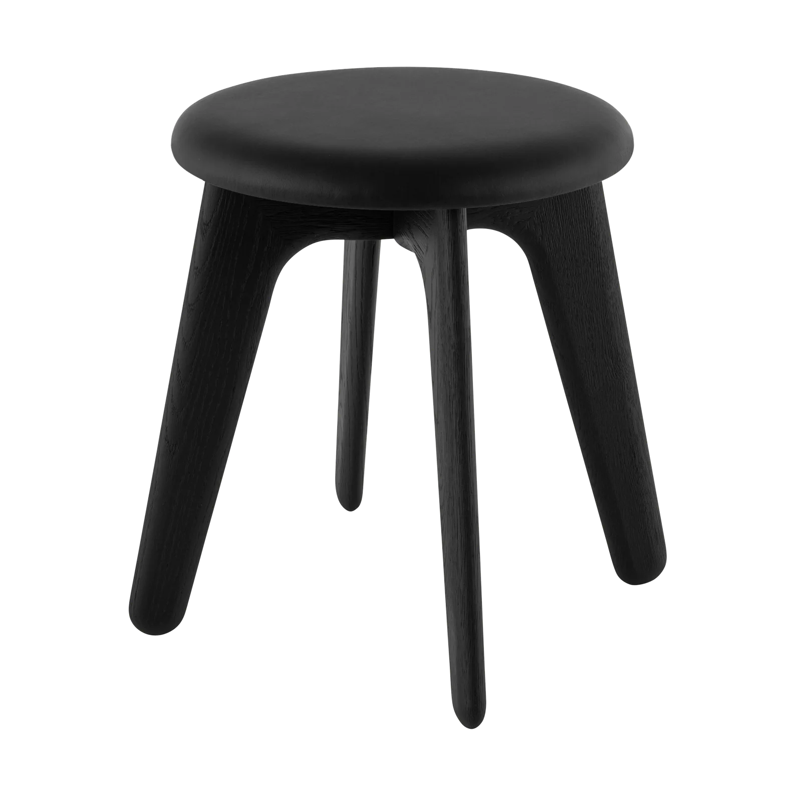 Slab ottoman 45x55 cm, Black ash-black leather Tom Dixon