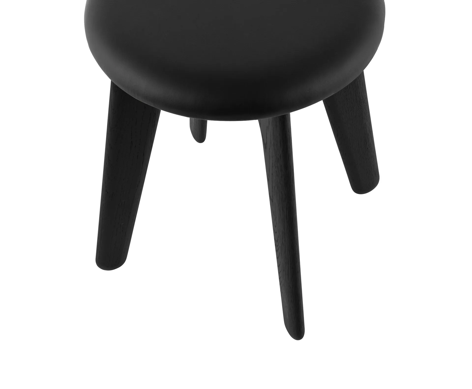 Slab ottoman 45x55 cm, Black ash-black leather Tom Dixon
