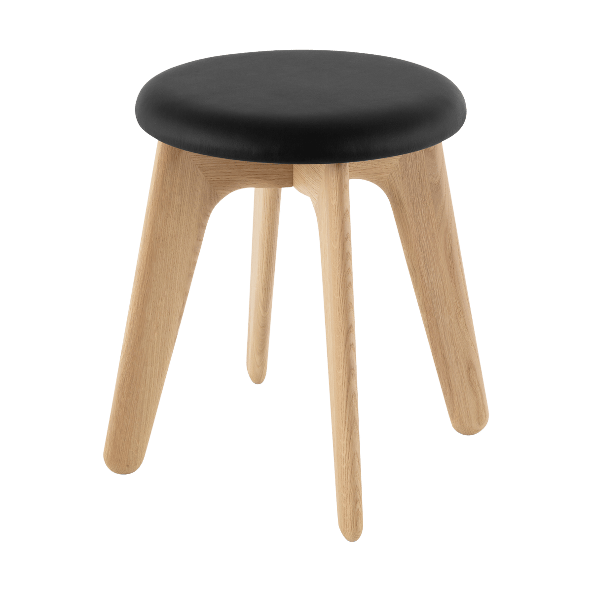 Tom Dixon Slab ottoman 45x55 cm Natural oak-black leather