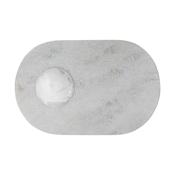 Stone cutting board 27x42 cm - White marble-silver - Tom Dixon