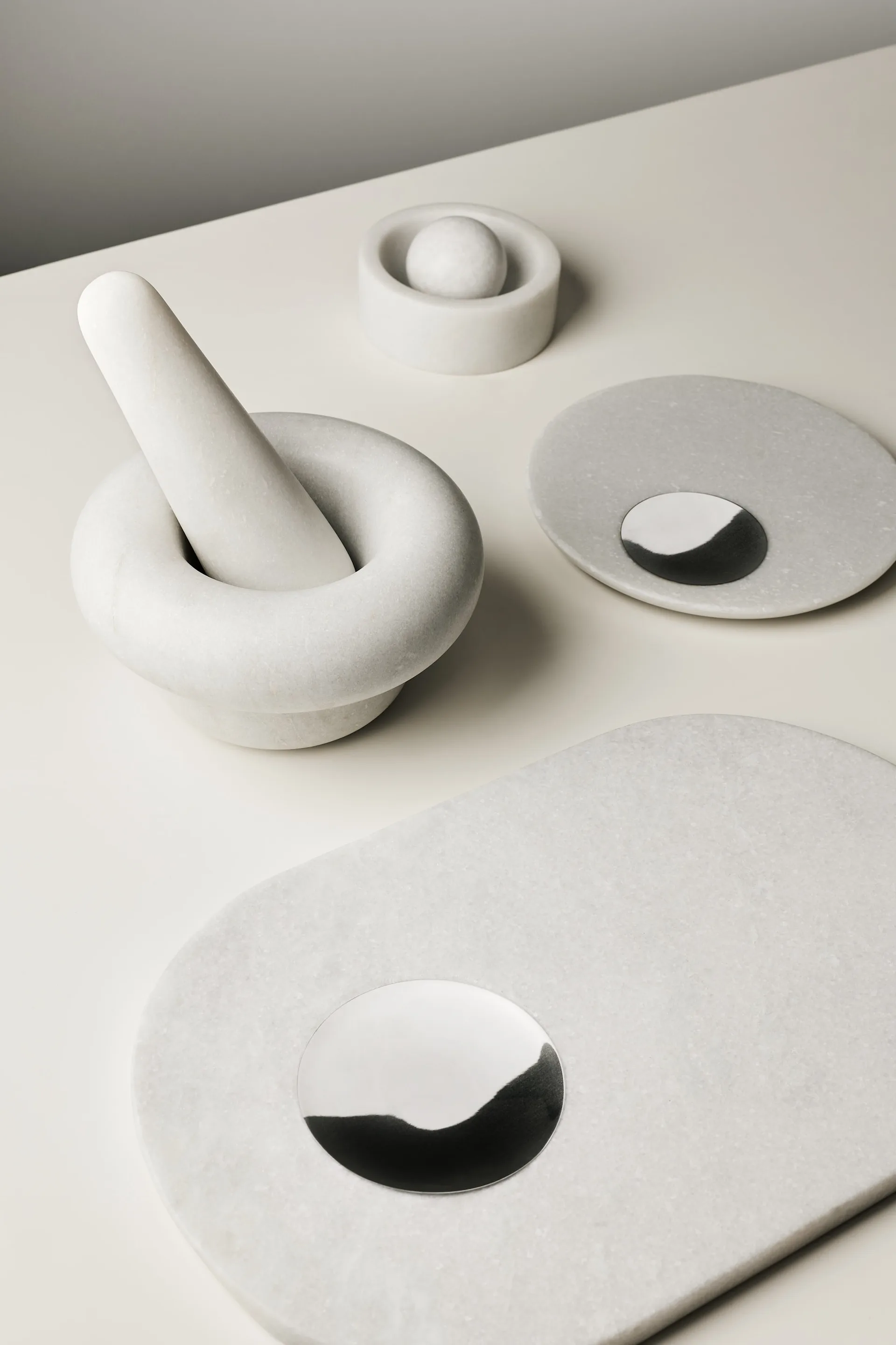 Stone mortar Ø20 cm, White marble Tom Dixon