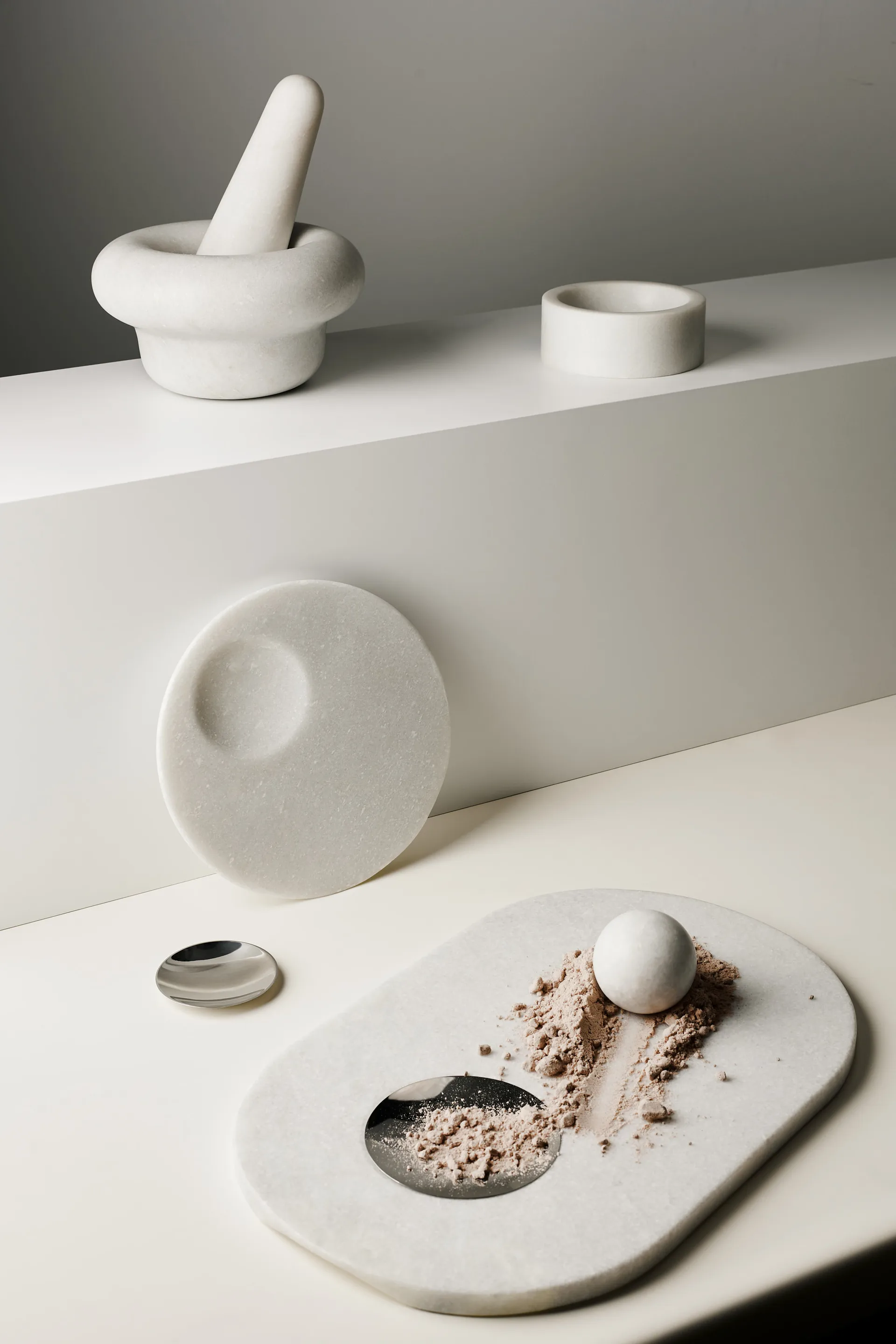 Stone mortar Ø20 cm, White marble Tom Dixon
