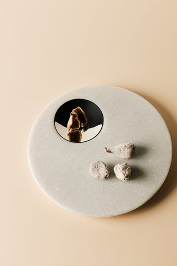 Stone serving tray Ø22 cm - White marble-silver - Tom Dixon