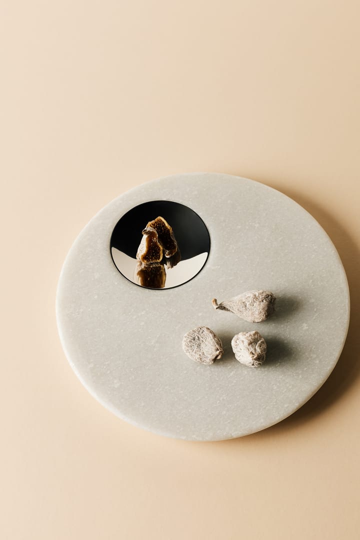 Stone serving tray Ø22 cm, White marble-silver Tom Dixon