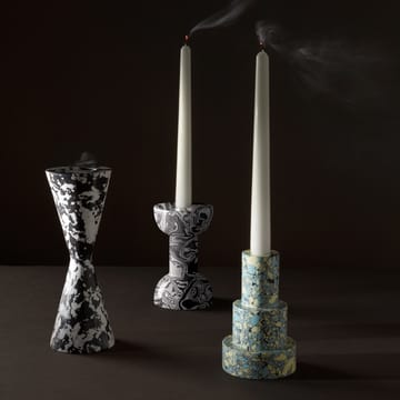 Swirl Dumbbell candle holder - Black-white - Tom Dixon