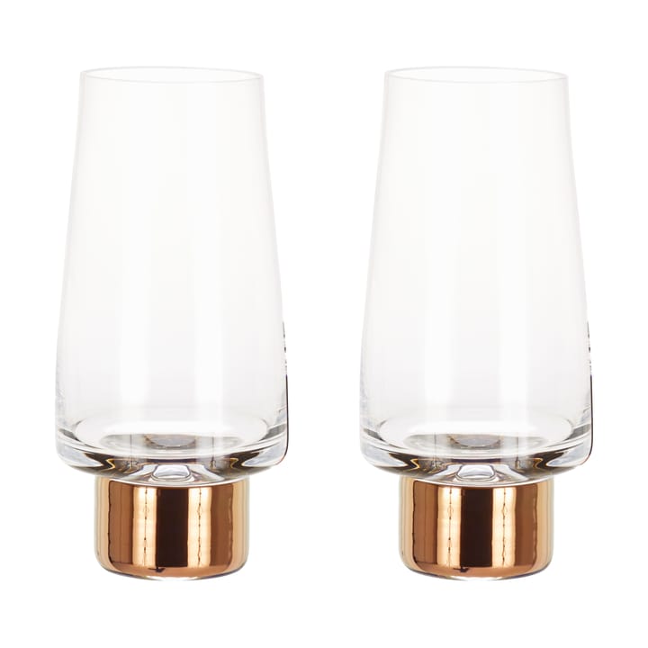 Tank High Ball drinking glass 38 cl 2-pack - Clear-copper - Tom Dixon