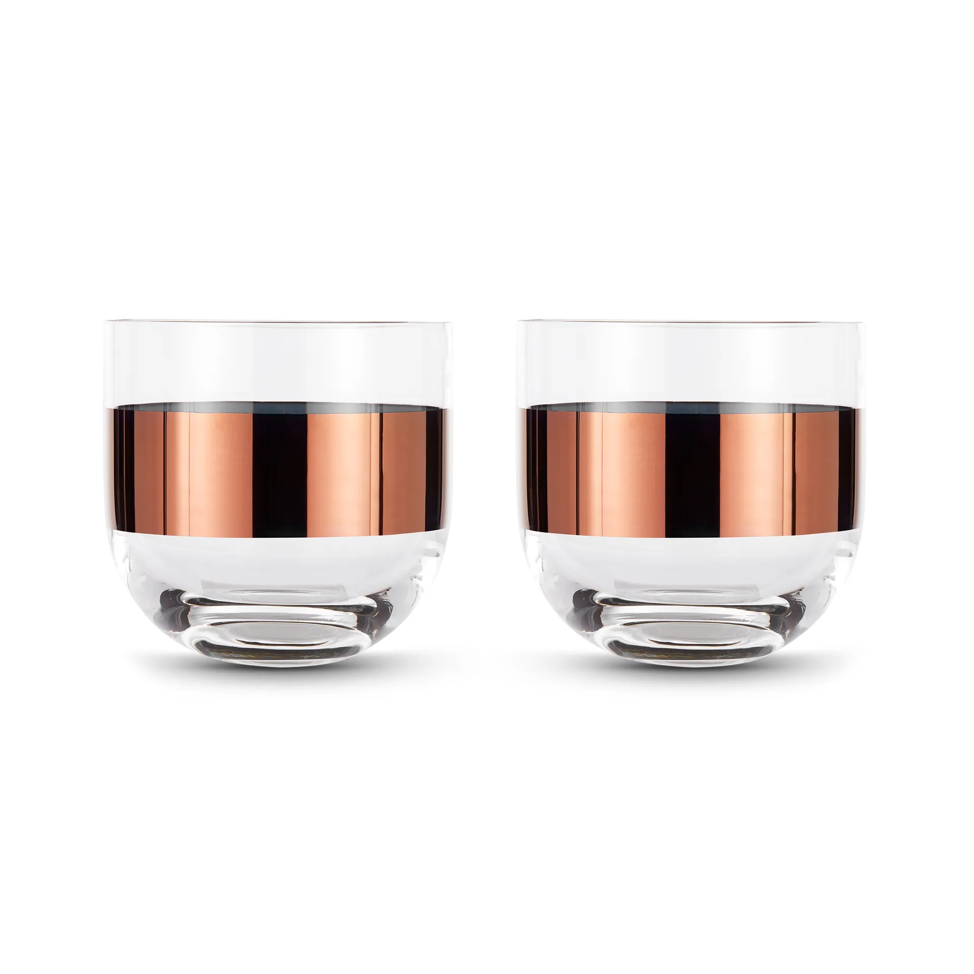 Tank whisky glass 30 cl 2-pack, Clear-copper Tom Dixon