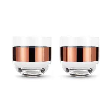 Tank whisky glass 30 cl 2-pack - Clear-copper - Tom Dixon