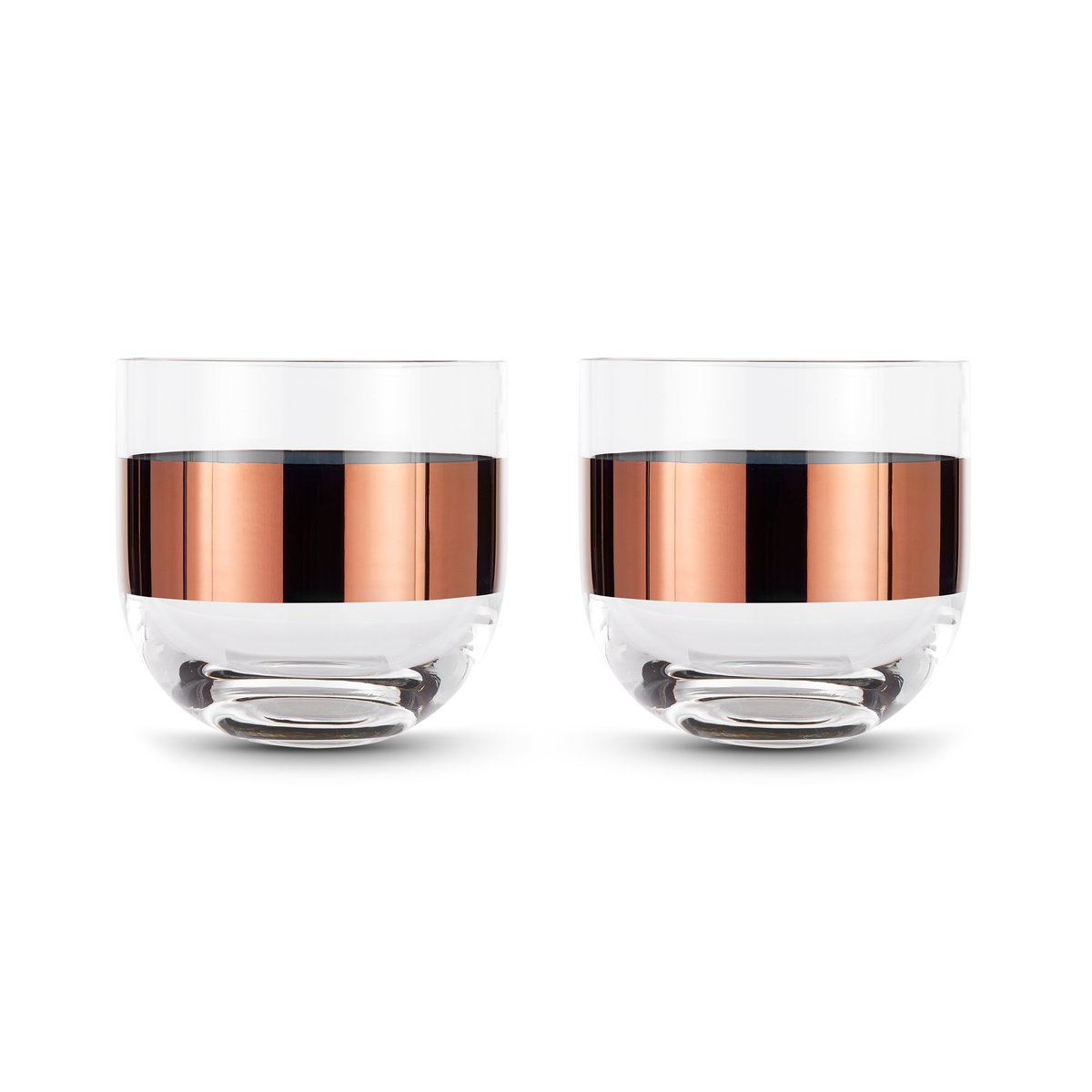 Tom Dixon Tank whisky glass 30 cl 2-pack Clear-copper