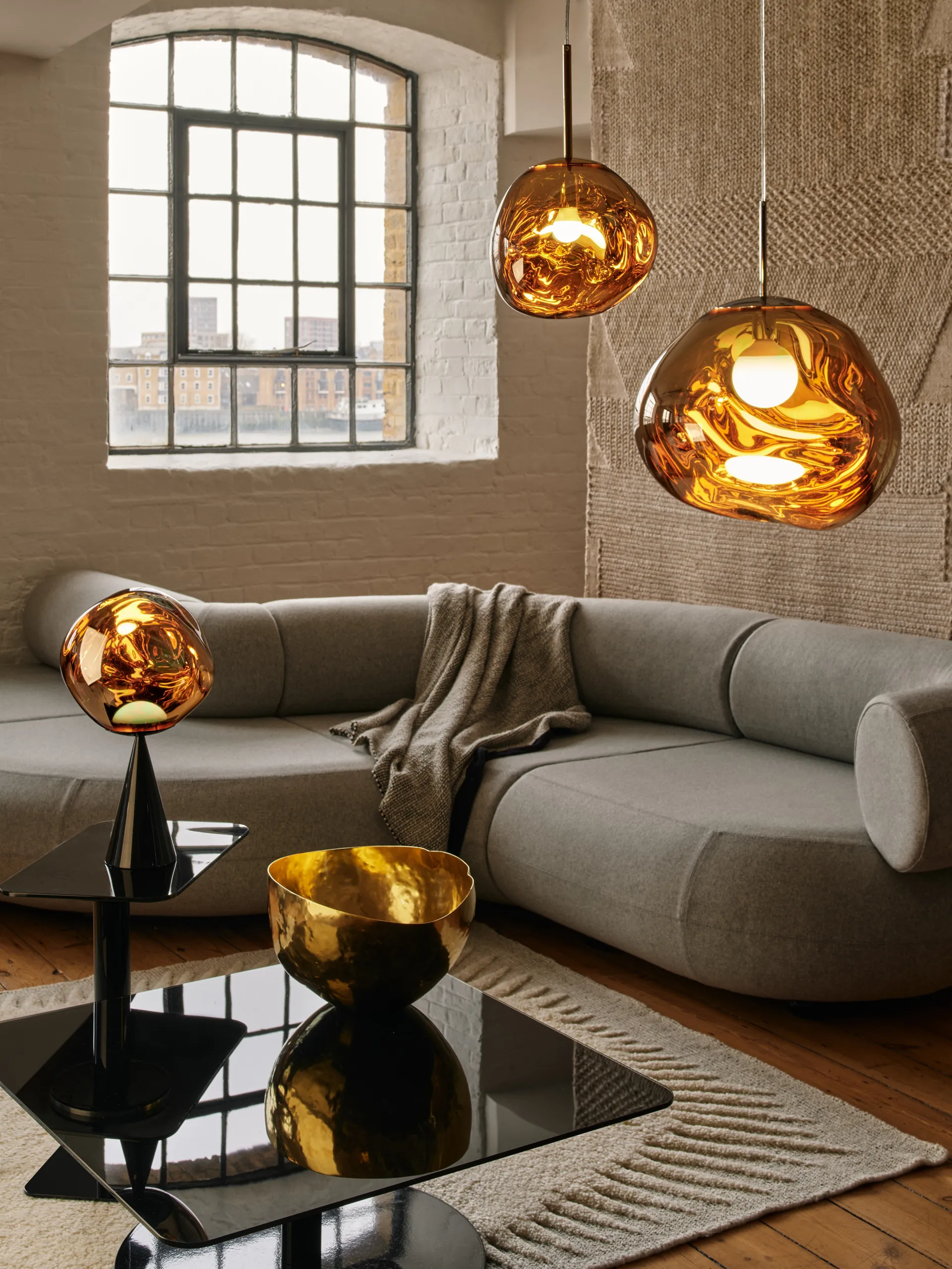 Thread felt 140x180 cm, Black & White Tom Dixon