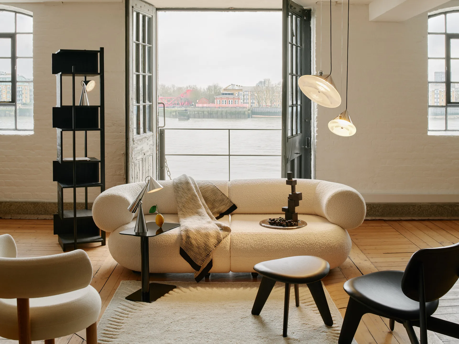 Thread felt 140x180 cm, Black & White Tom Dixon