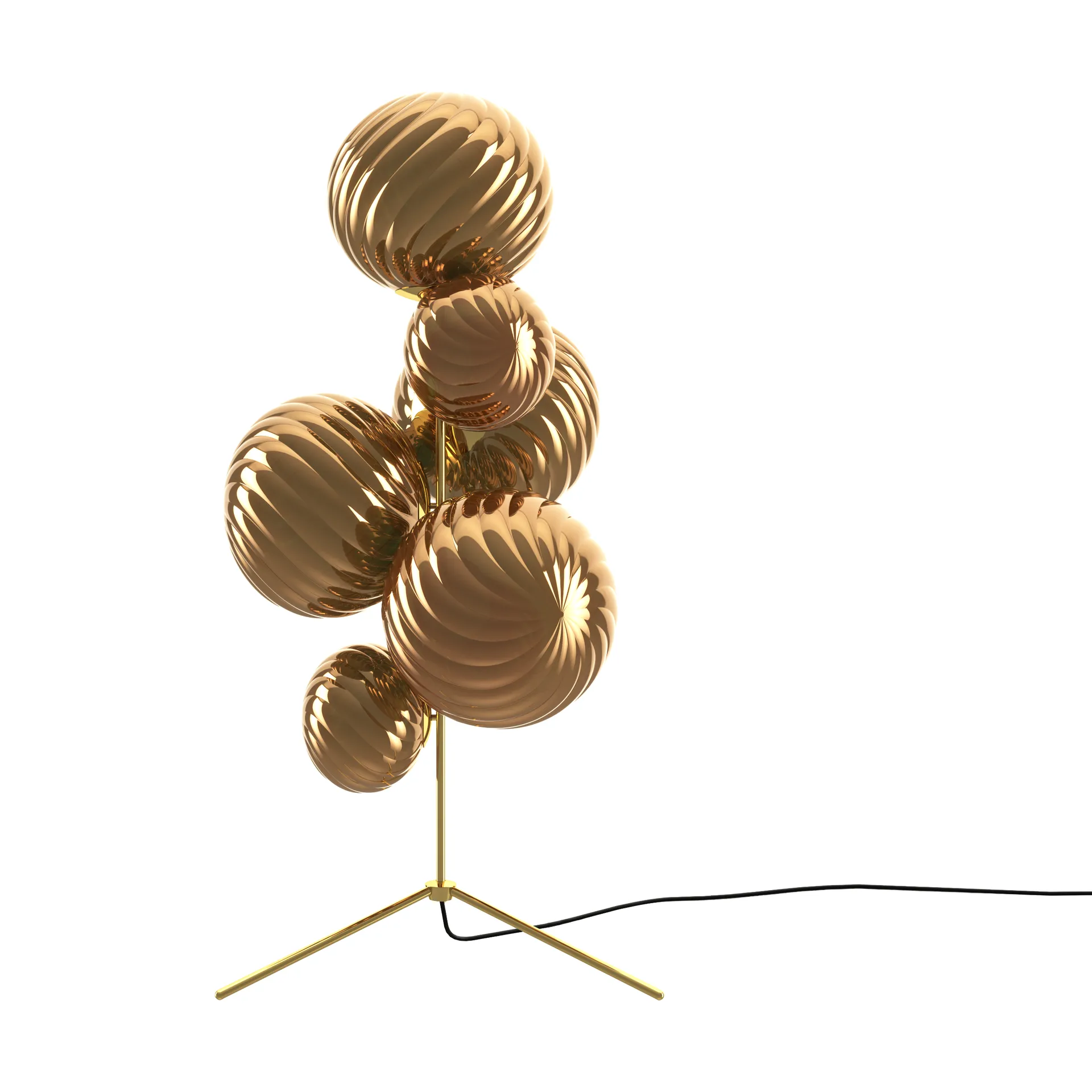 Whirl chandelier floor lamp, Gold Tom Dixon
