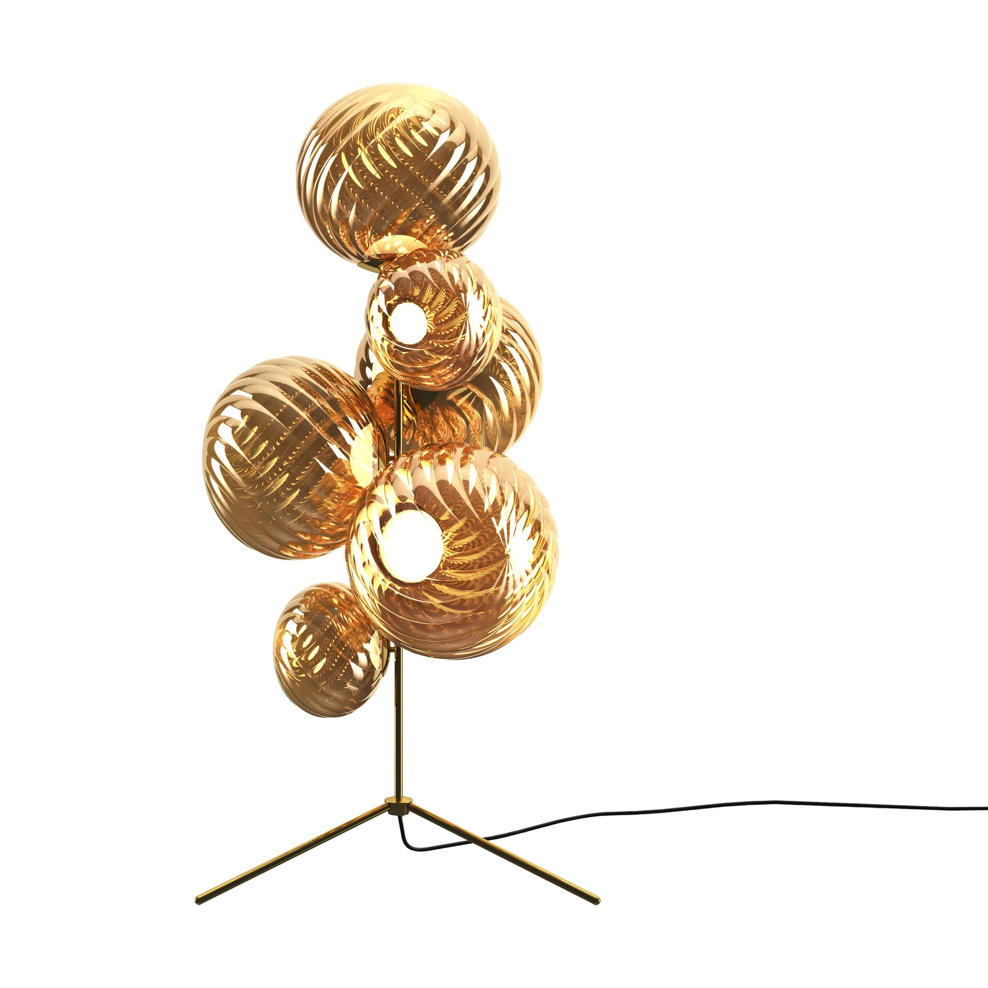 Whirl chandelier floor lamp, Gold Tom Dixon