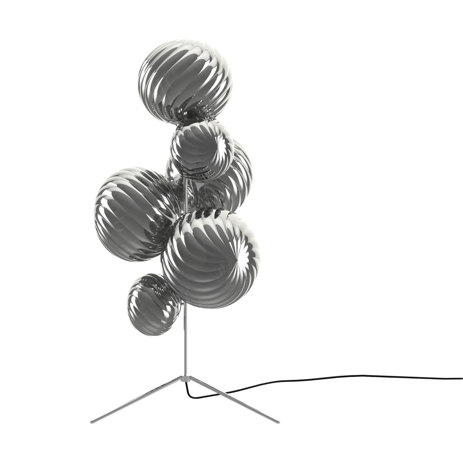 Whirl chandelier floor lamp, Silver Tom Dixon