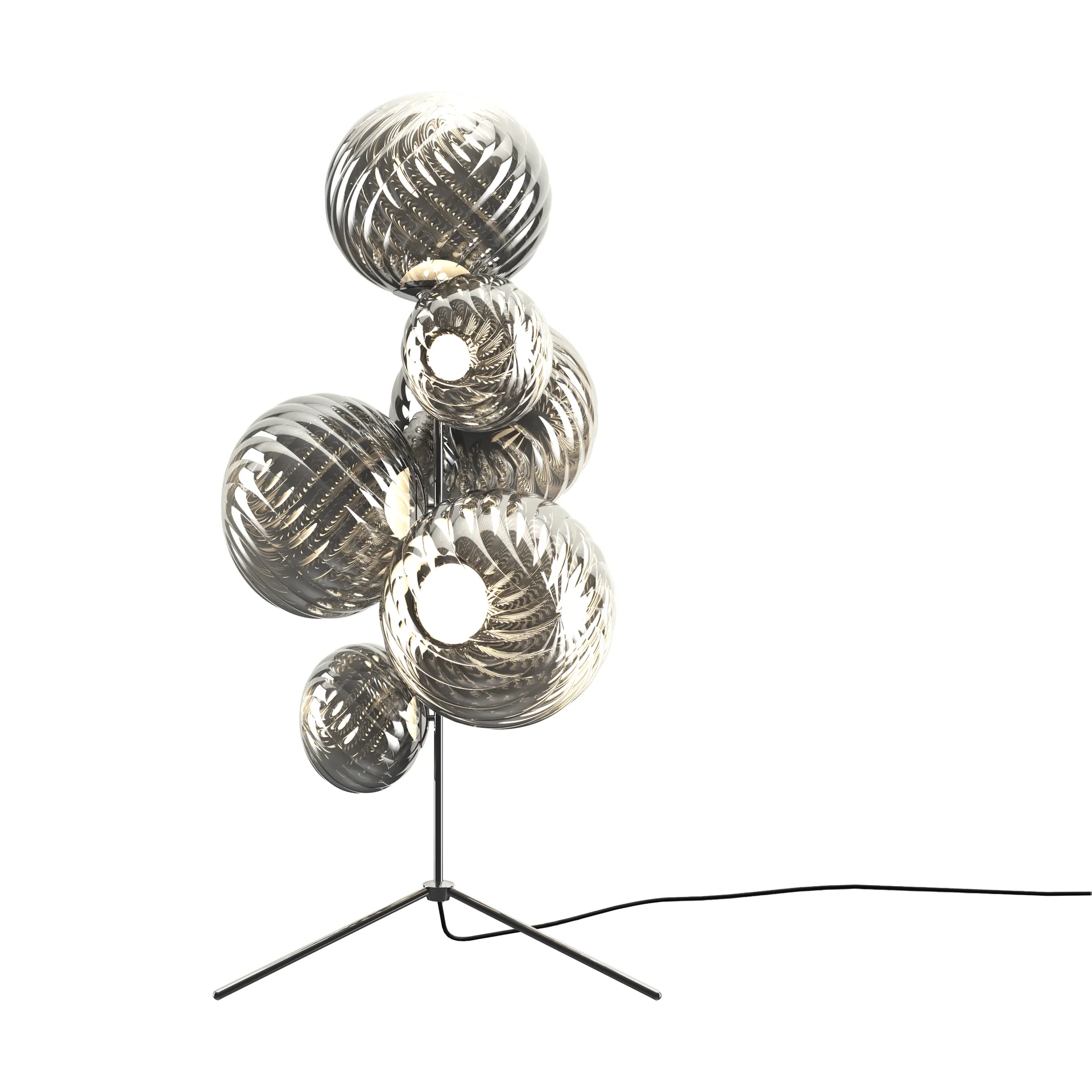 Whirl chandelier floor lamp, Silver Tom Dixon