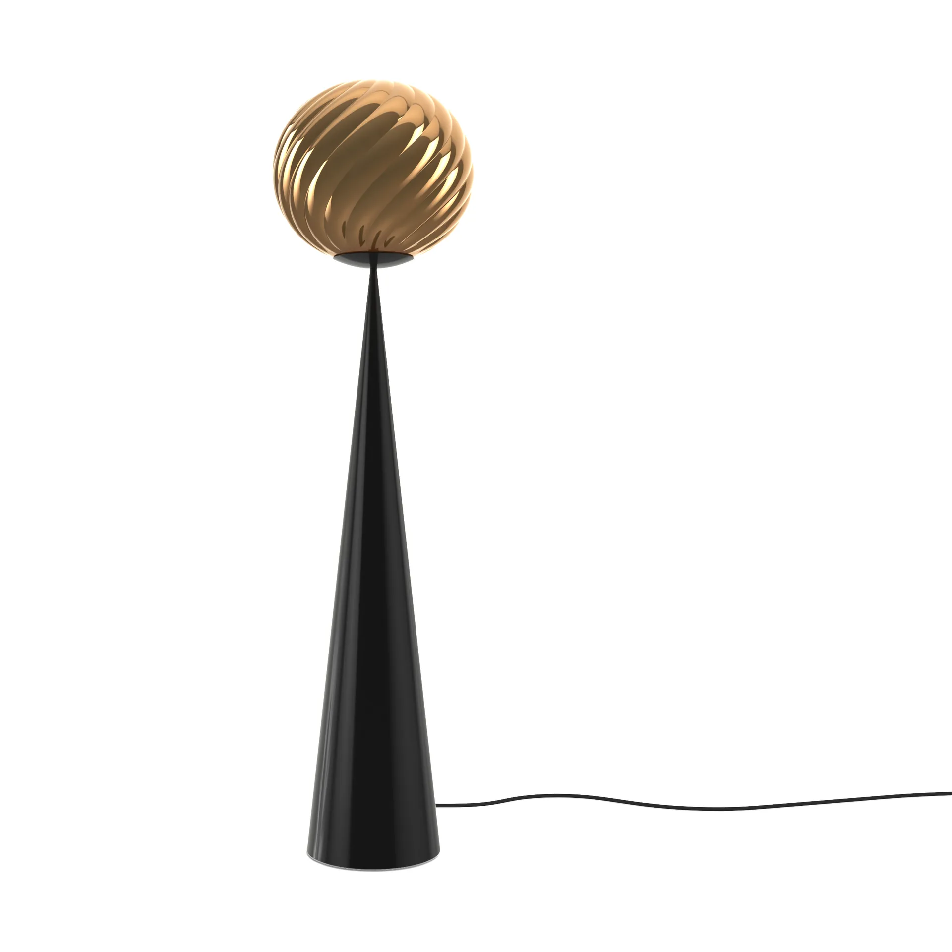 Whirl cone fat floor lamp, Gold-black Tom Dixon