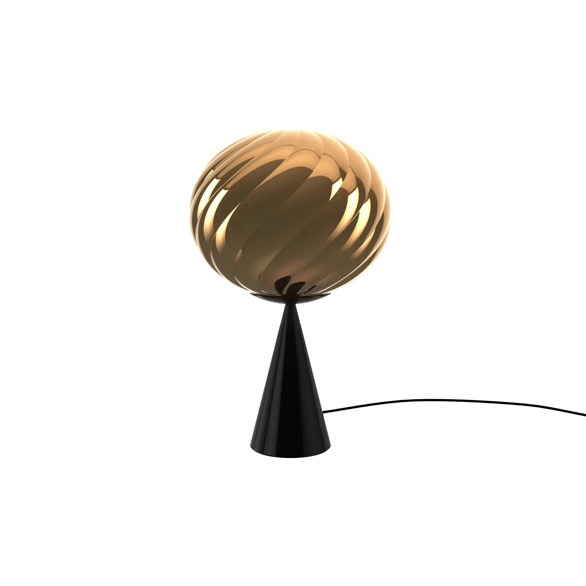 Whirl cone fat table lamp, Gold-black Tom Dixon