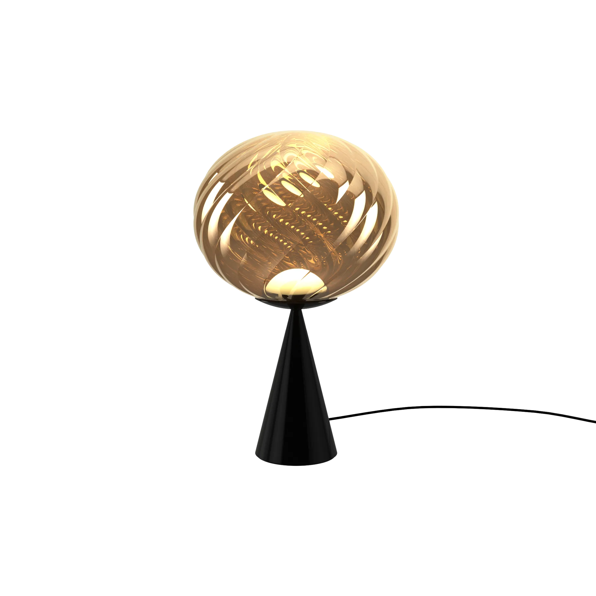 Whirl cone fat table lamp, Gold-black Tom Dixon