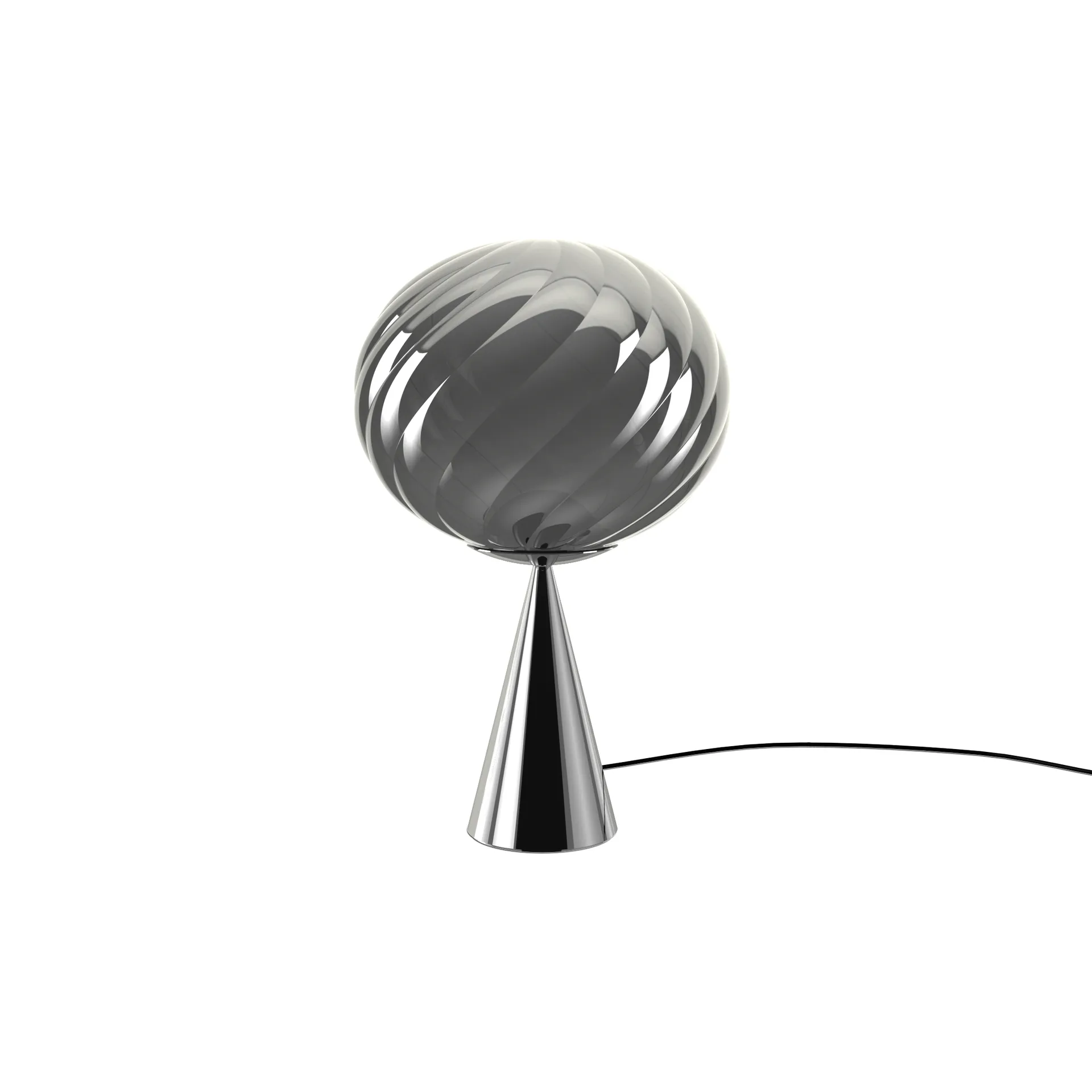 Whirl cone fat table lamp, Silver-black Tom Dixon