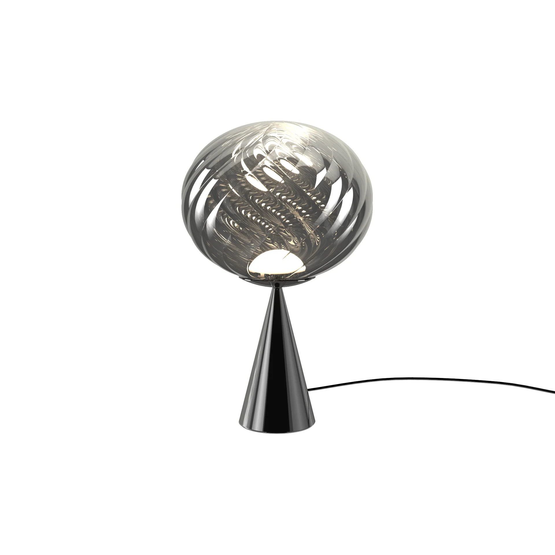 Whirl cone fat table lamp, Silver-black Tom Dixon