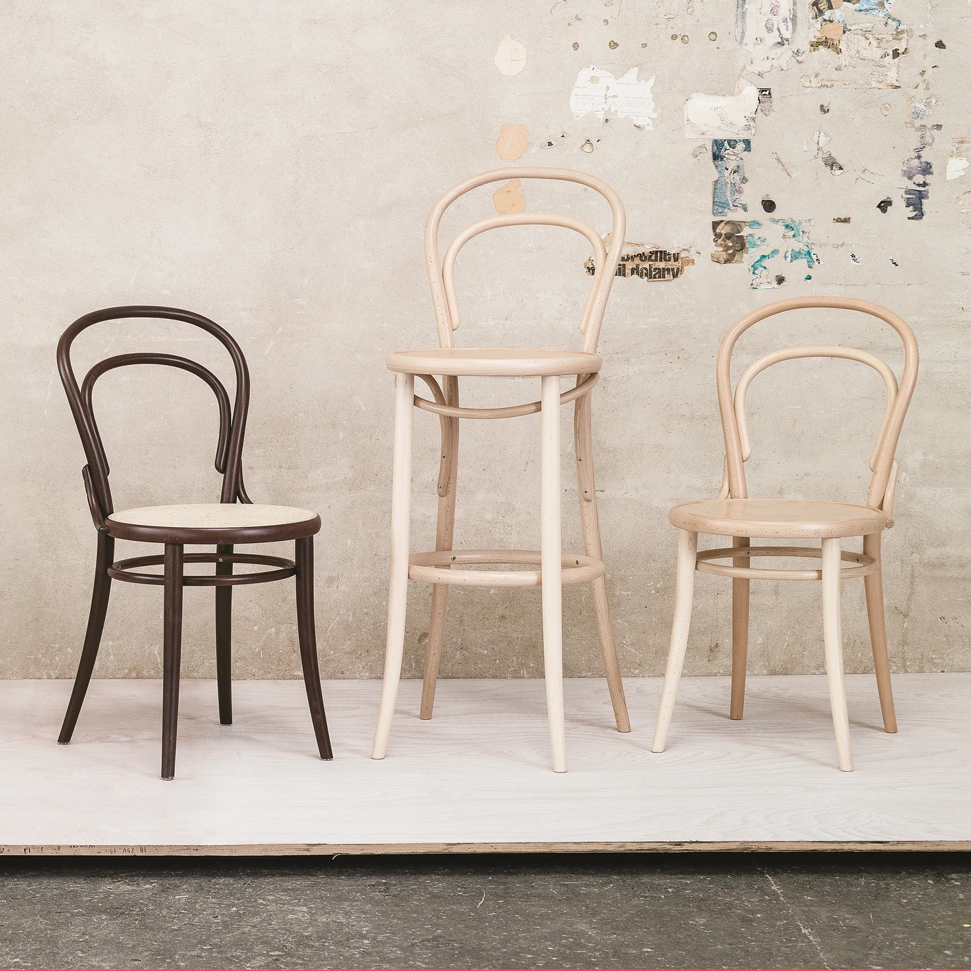 Ton no.14 chair, Beech clear lacquer-New veneer seat TON