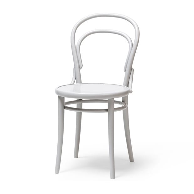 Ton no.14 chair - White stained B20-New veneer seat - TON